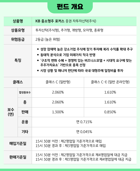 KB 중소형주 포커스 펀드 개요